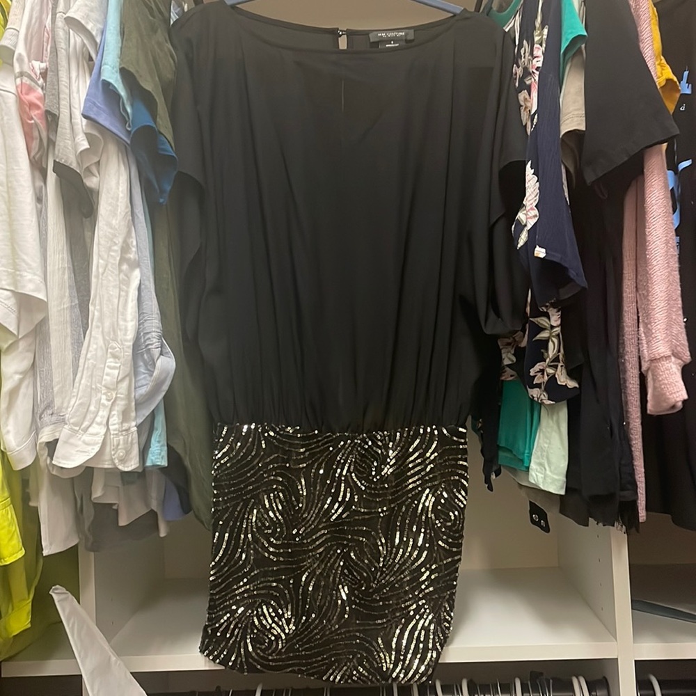MM Couture Black and Gold Dress